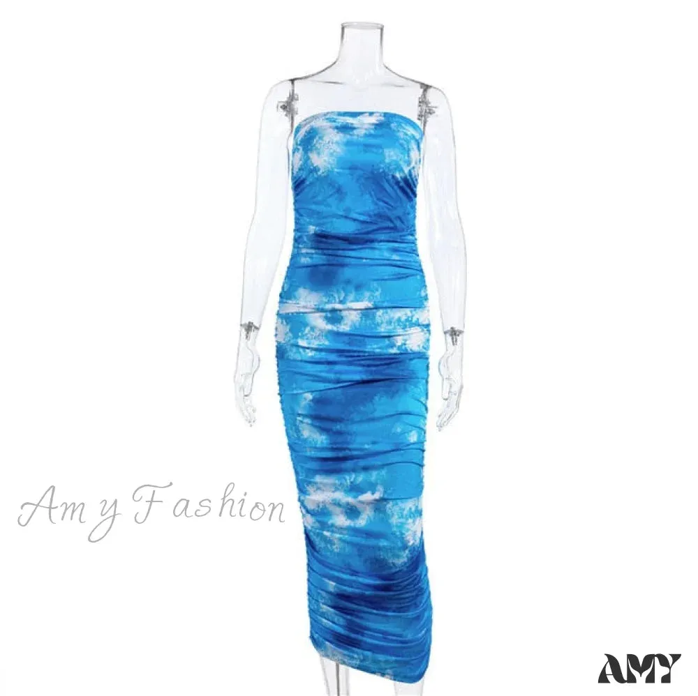 Amy Fashion - Sleeveless Spaghetti Strap Party Midi Dresses