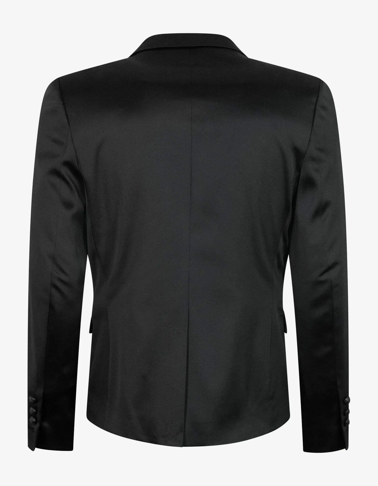 Balmain Black Double-Breasted Silk Blazer