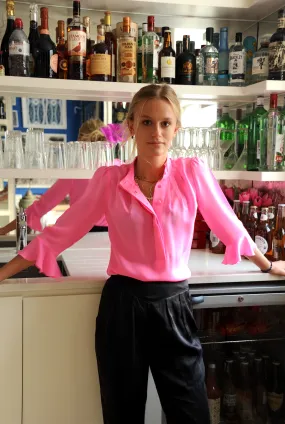 Bardot Silk Shirt Hot Pink