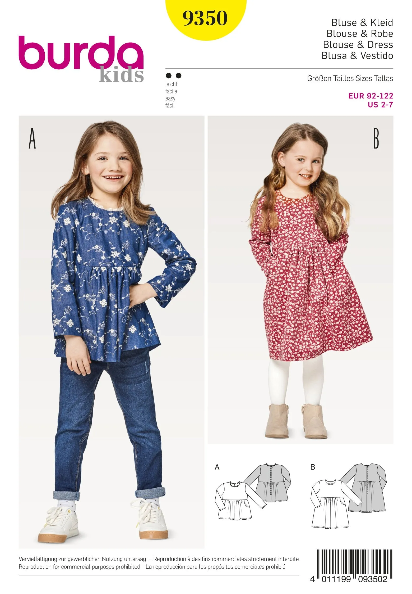 BD9350 Child's Dresses | Burda style pattern