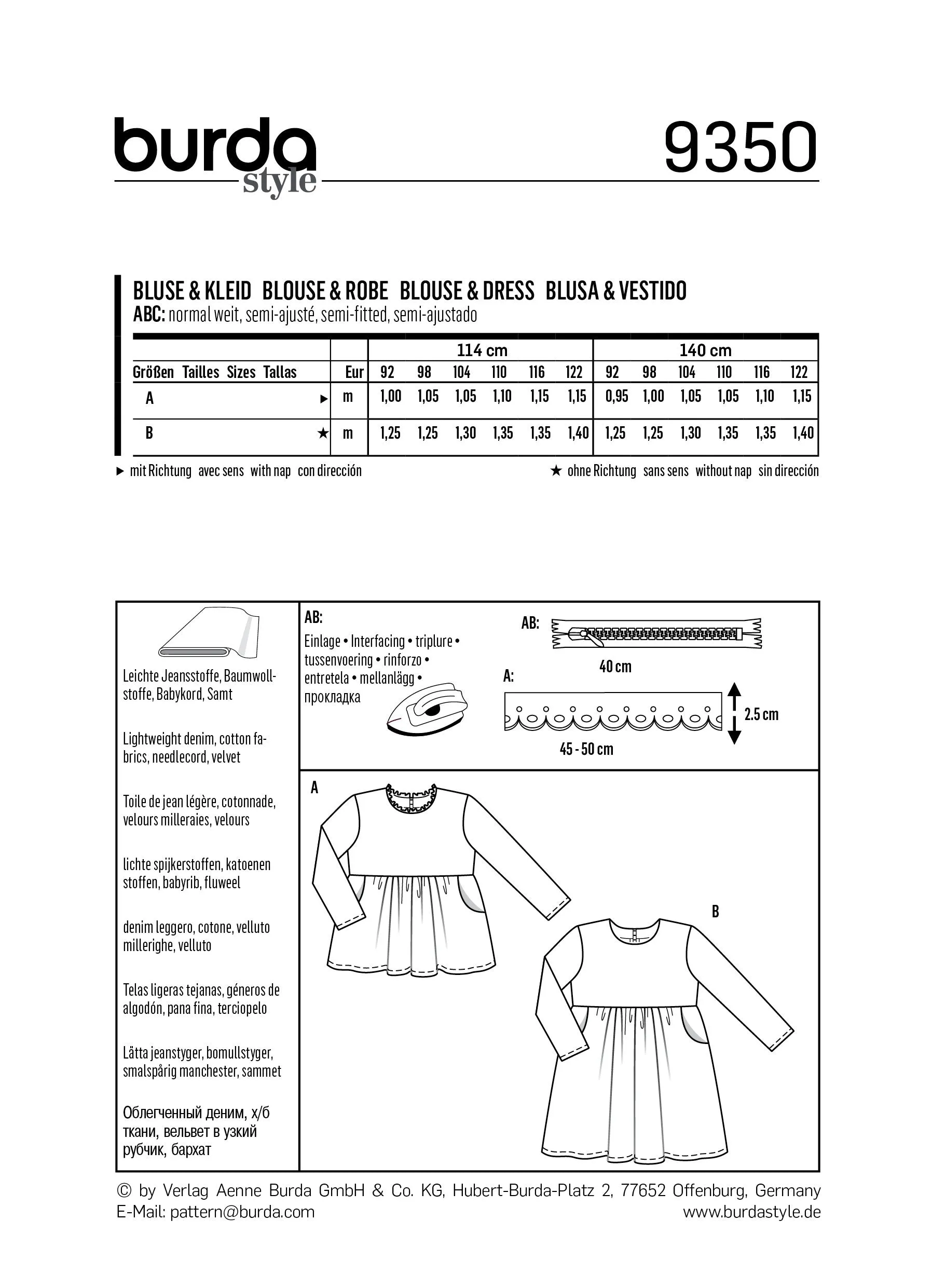 BD9350 Child's Dresses | Burda style pattern