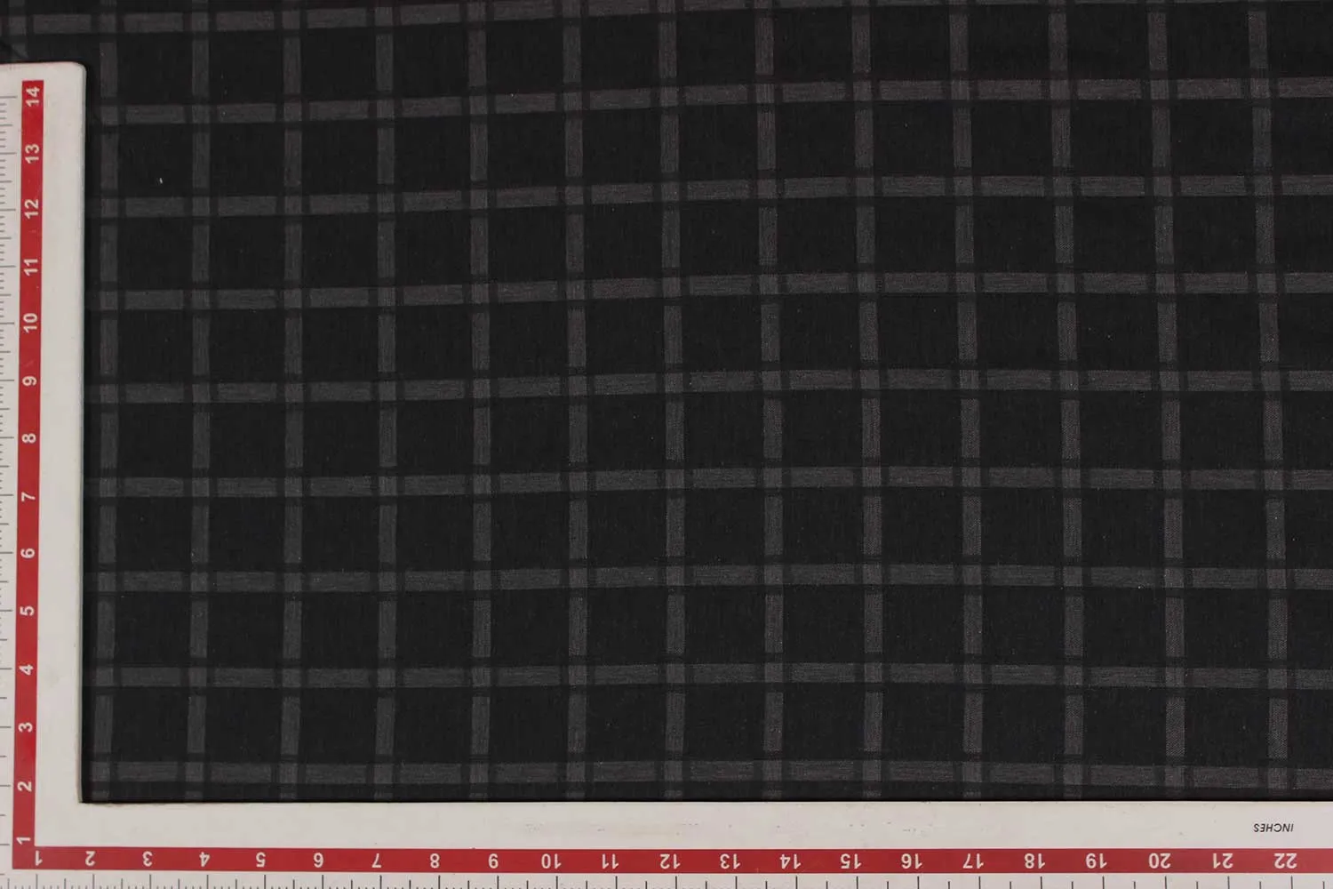 Black & Silver Gray Checks Cotton melange Twill Fabric