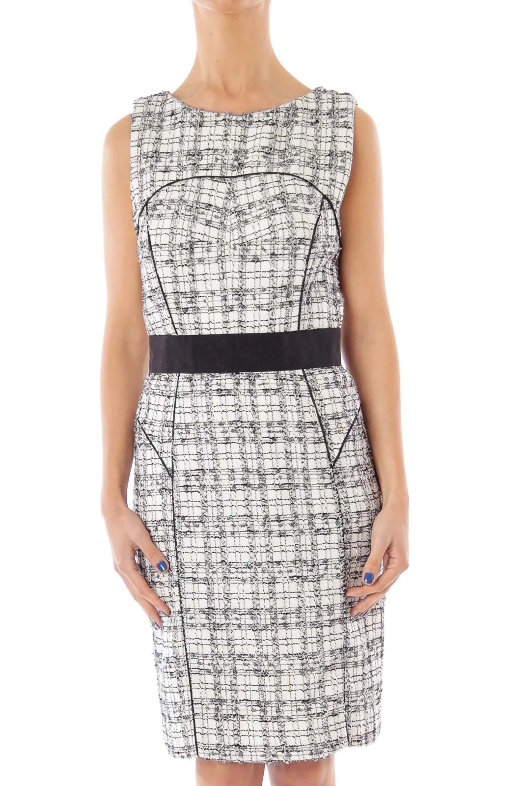 Black & White Check Sheath Dress