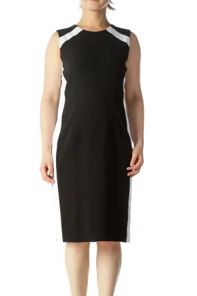 Black and White Sheath Work Dress