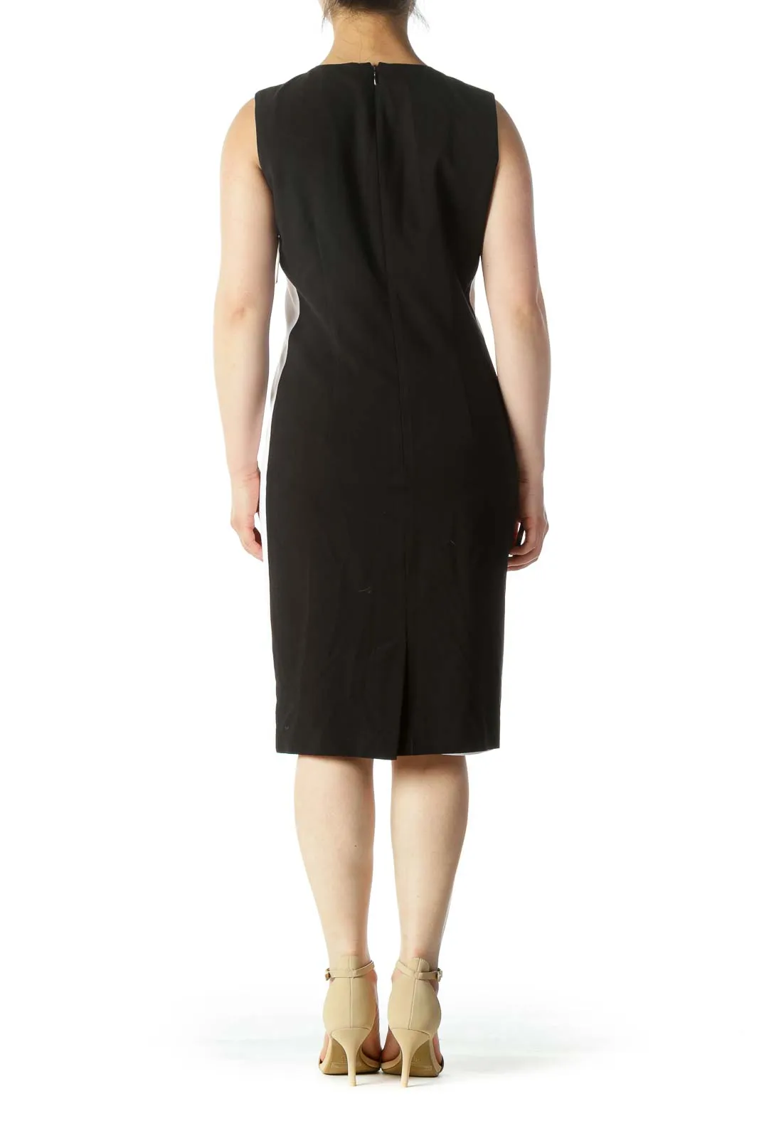 Black and White Sheath Work Dress