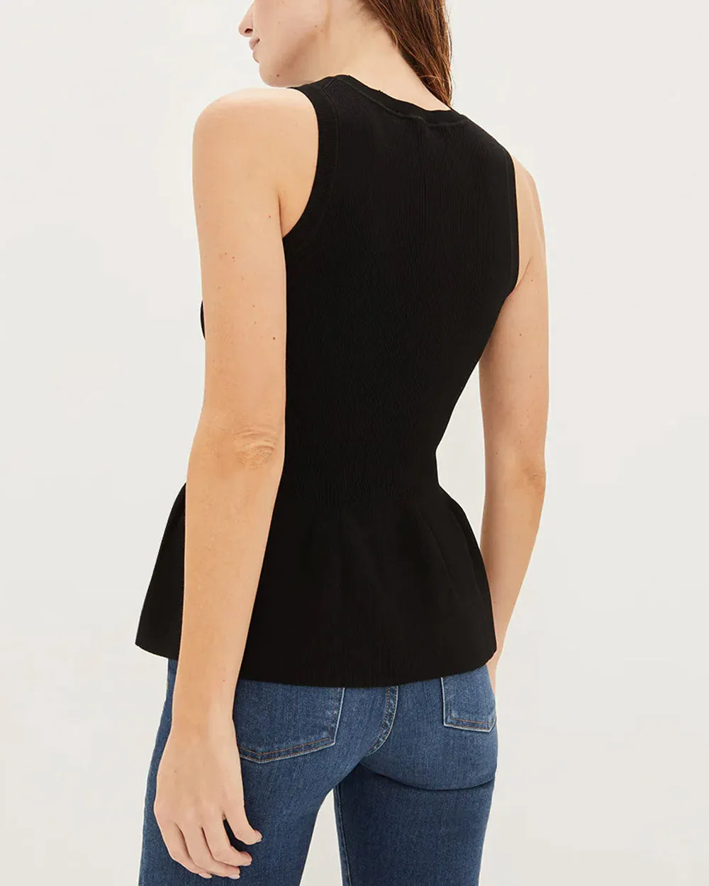 Black Arago Peplum Top