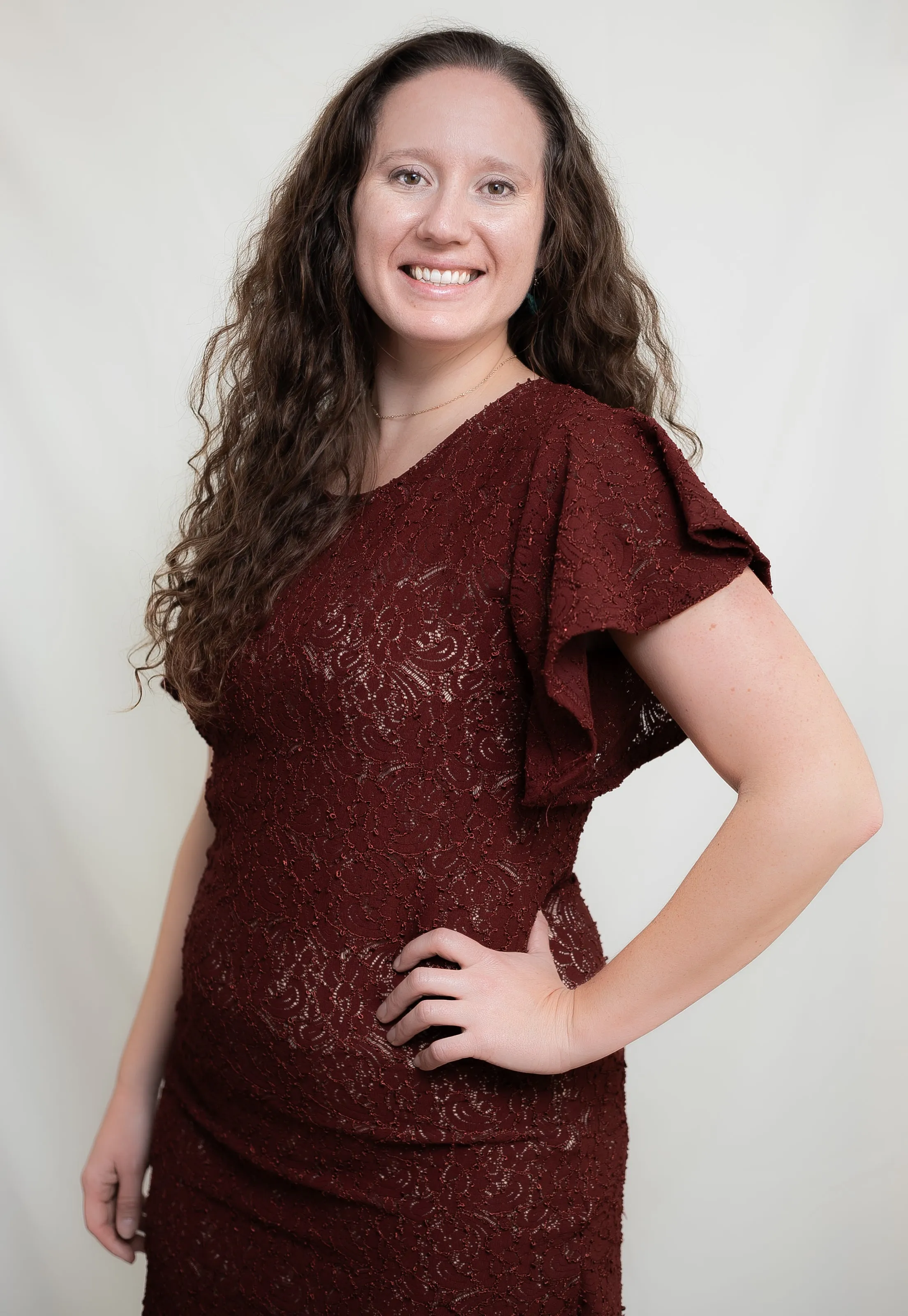 Burgundy Lace Sheath Dress