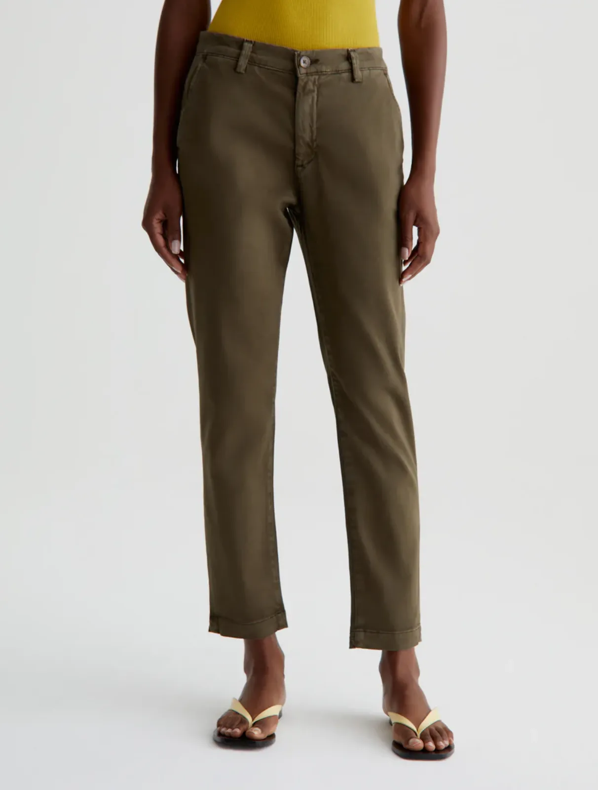 CADEN TAILORED TROUSER IN SULFUR SHADY MOSS