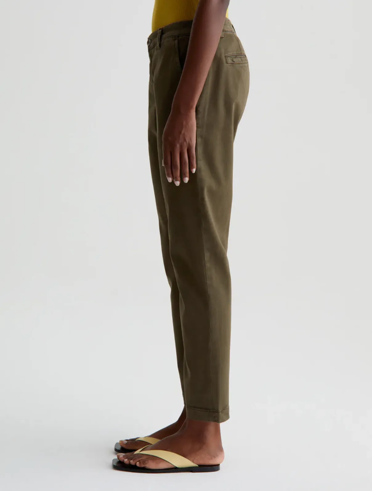 CADEN TAILORED TROUSER IN SULFUR SHADY MOSS