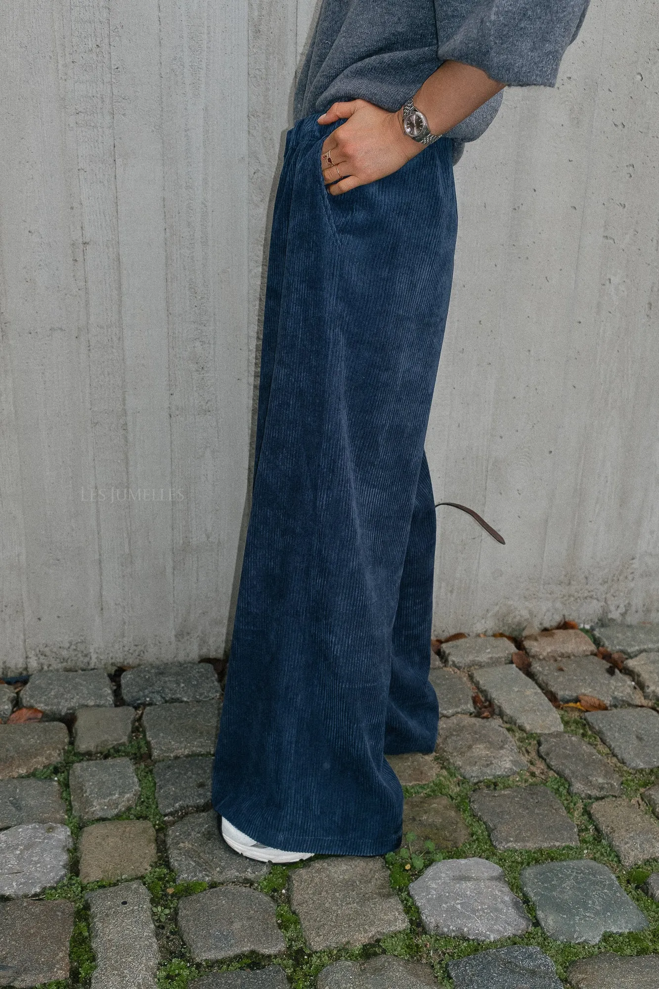 Capucine velvet pants navy