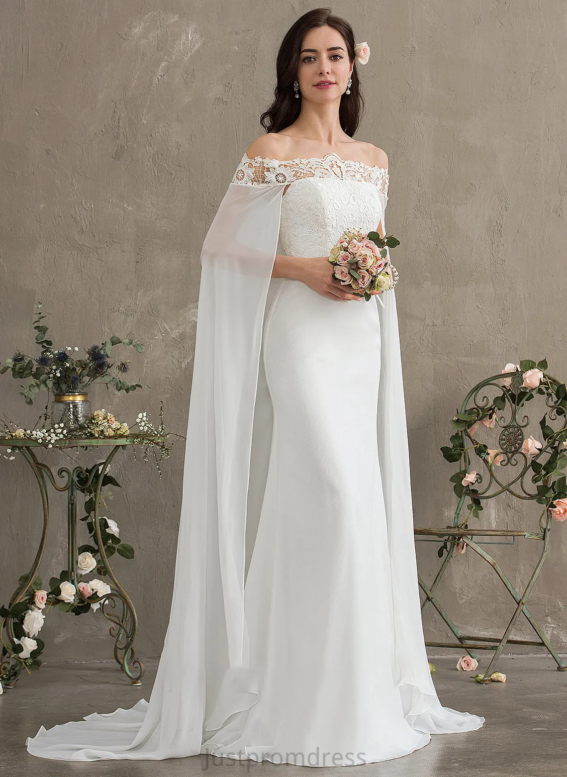 Chiffon Wedding Dresses Dress Court Adyson Train Wedding Sheath/Column