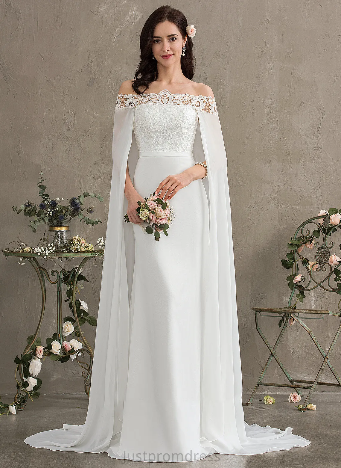 Chiffon Wedding Dresses Dress Court Adyson Train Wedding Sheath/Column