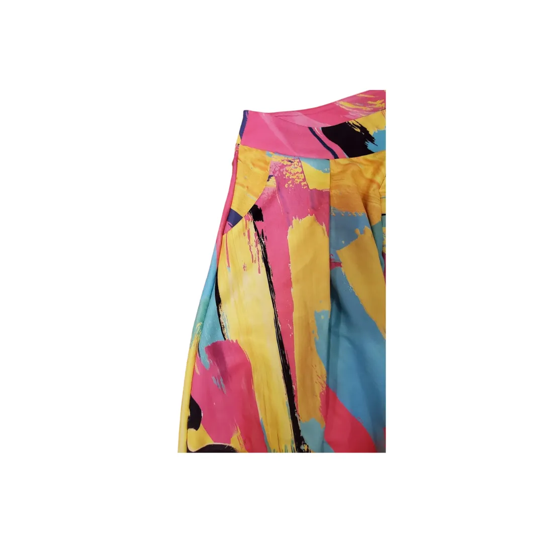 Colorful Paint Striped Palazzo Pants