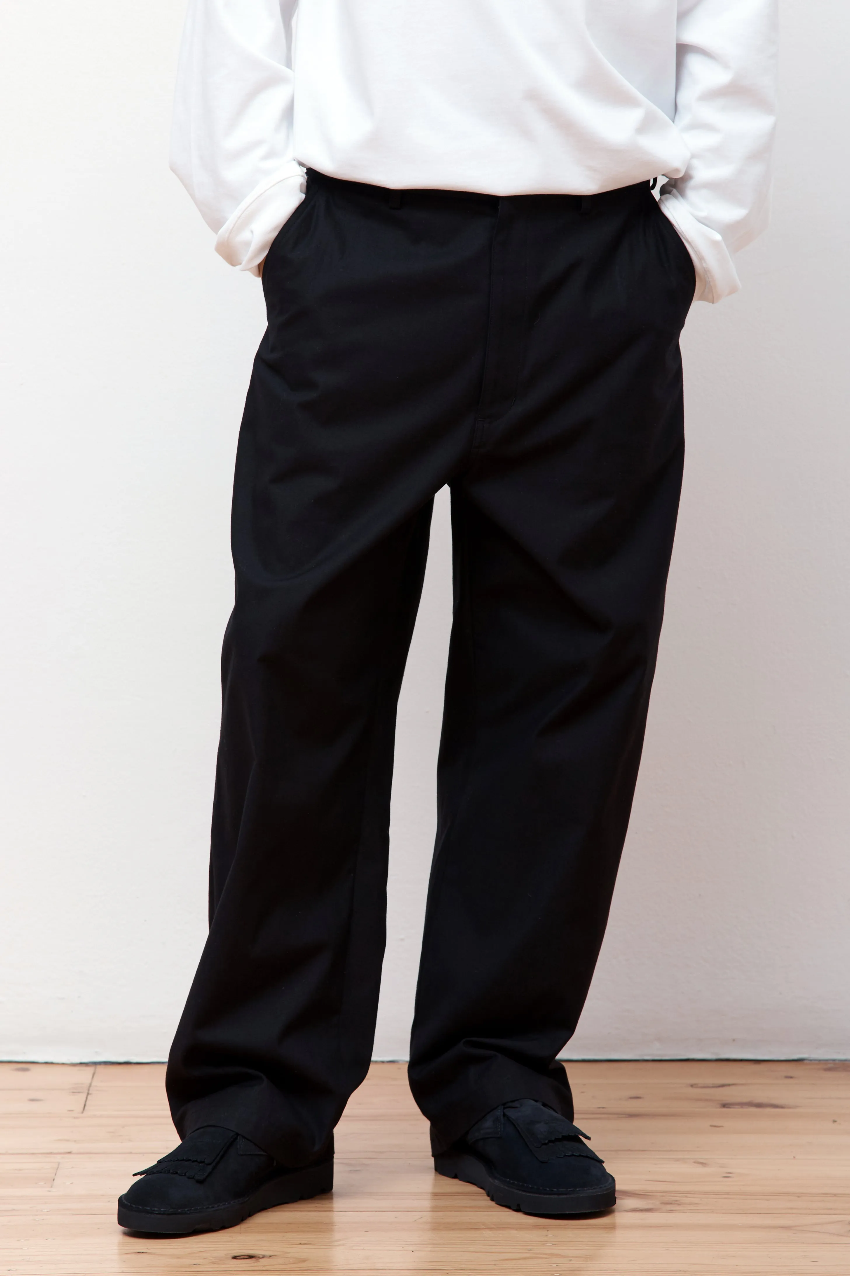 Cotton Tailored Pants Black