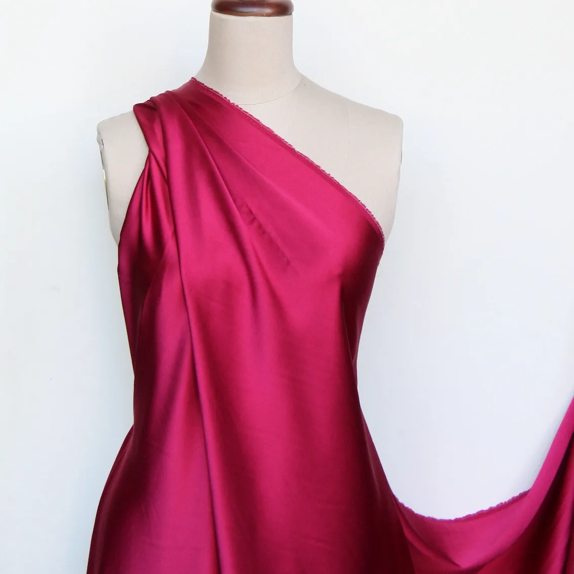 Crimson Silk Satin