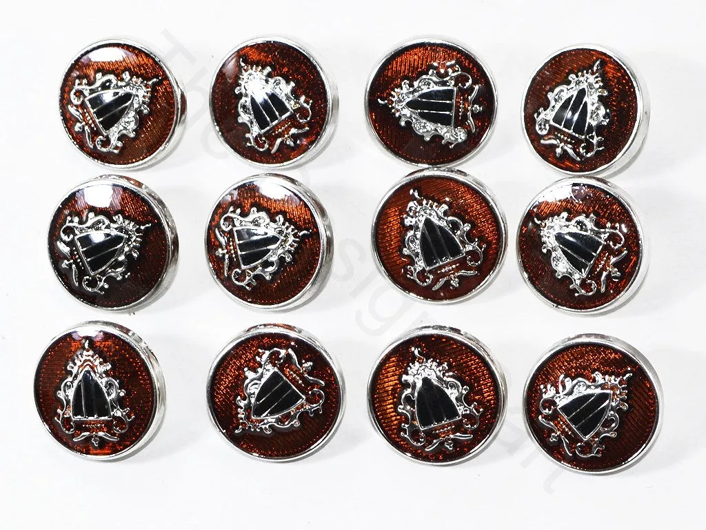 Dark Orange Crest Coat Buttons