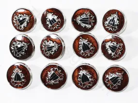 Dark Orange Crest Coat Buttons