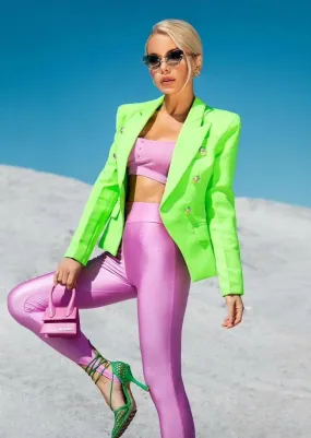 Double-breasted Lime Blazer