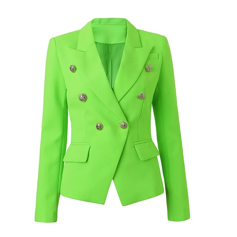 Double-breasted Lime Blazer