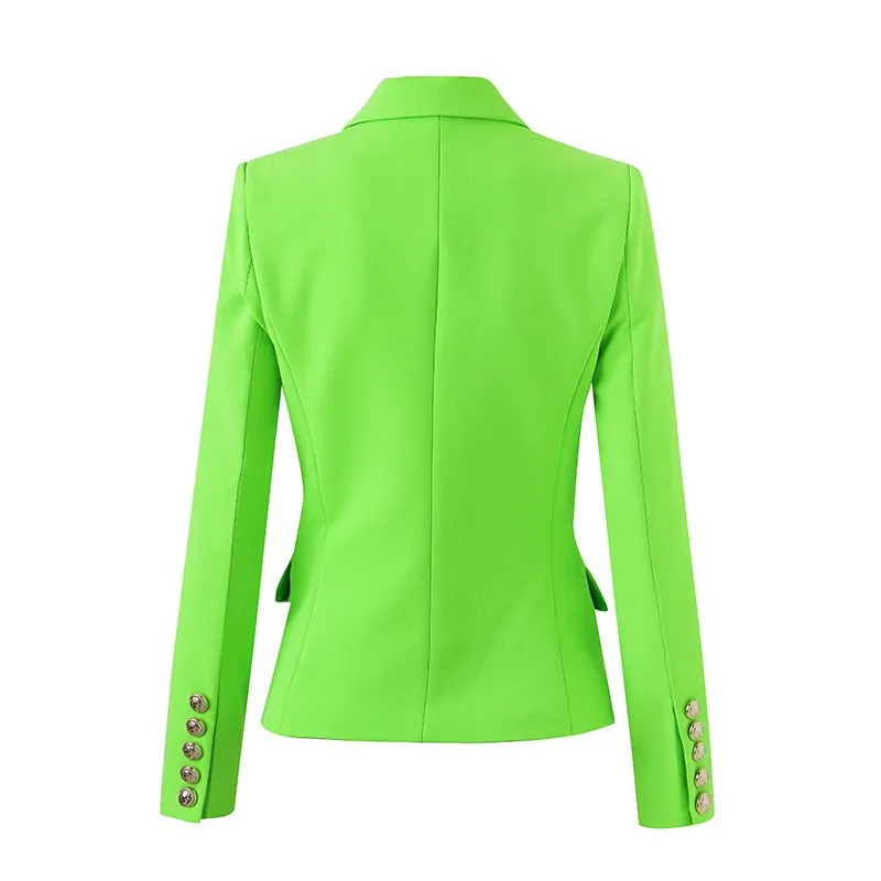 Double-breasted Lime Blazer