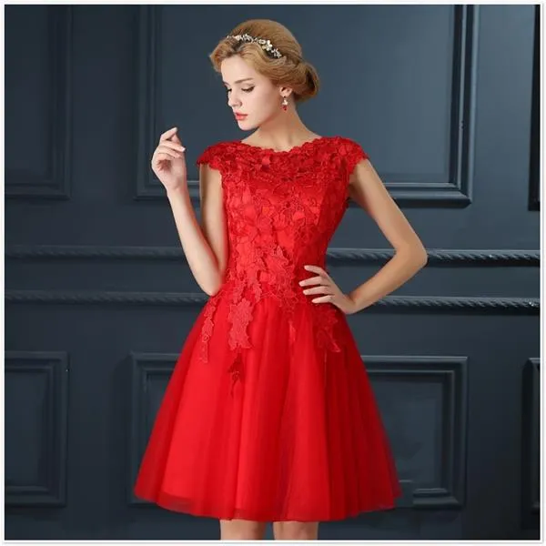 Elegant A-Line Red Prom Dress