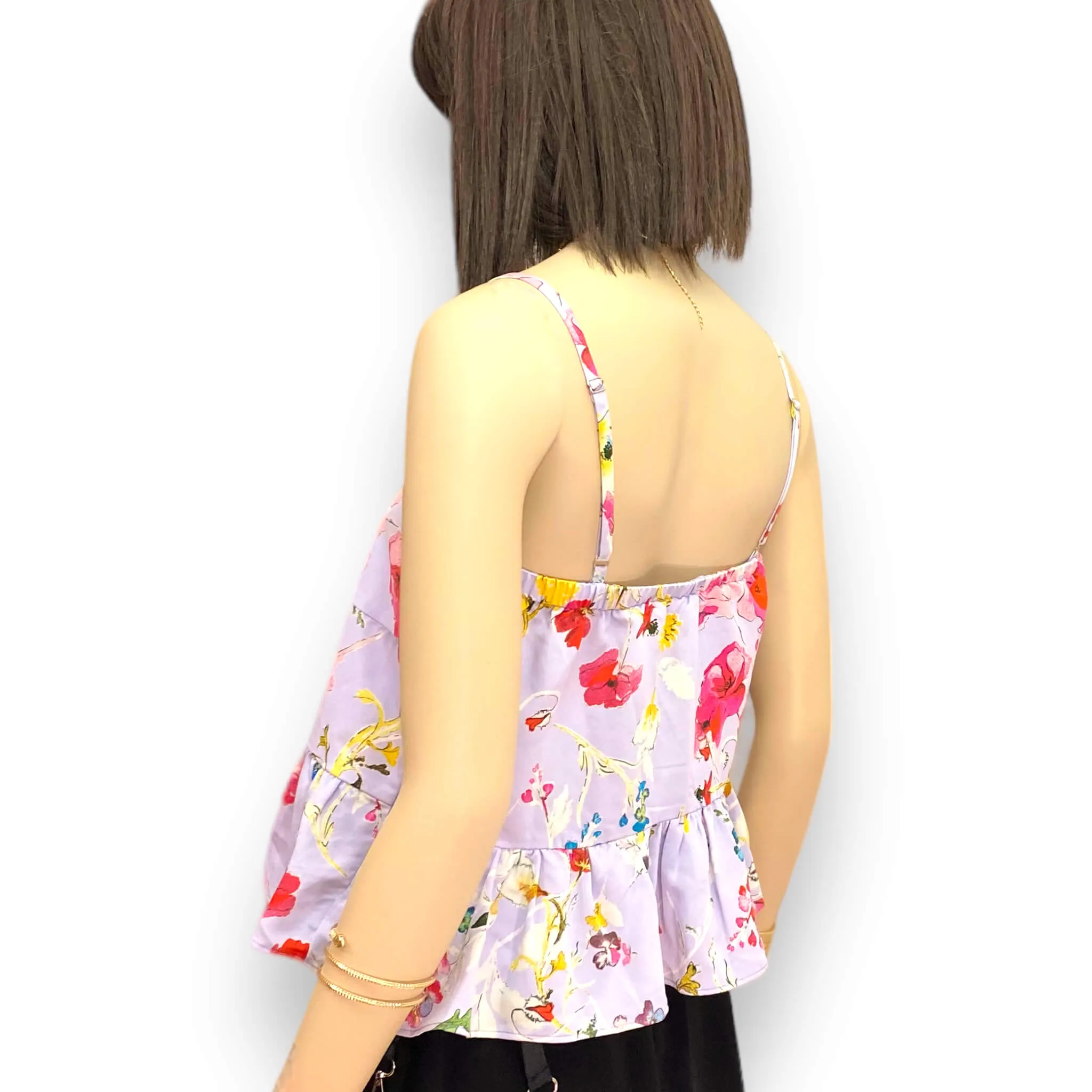 Floral Peplum Halter Top