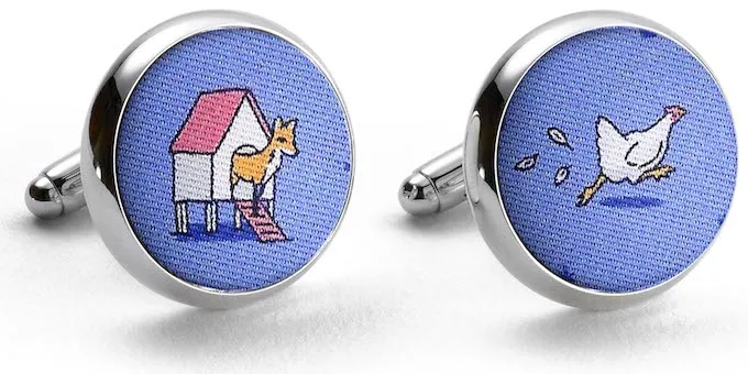 Fox In The Hen House: Cufflinks - Blue