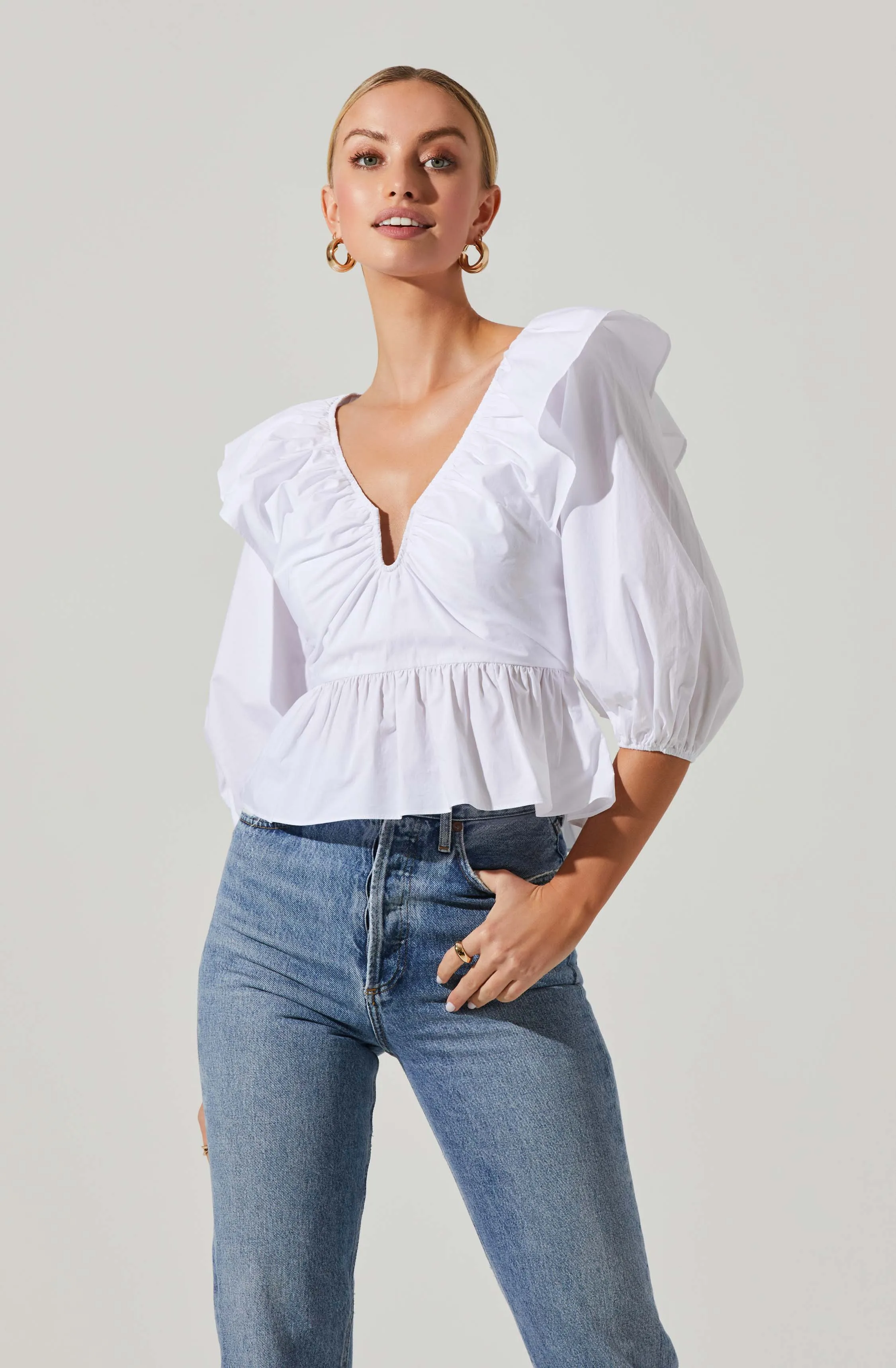 Gemma Ruffle Peplum Top