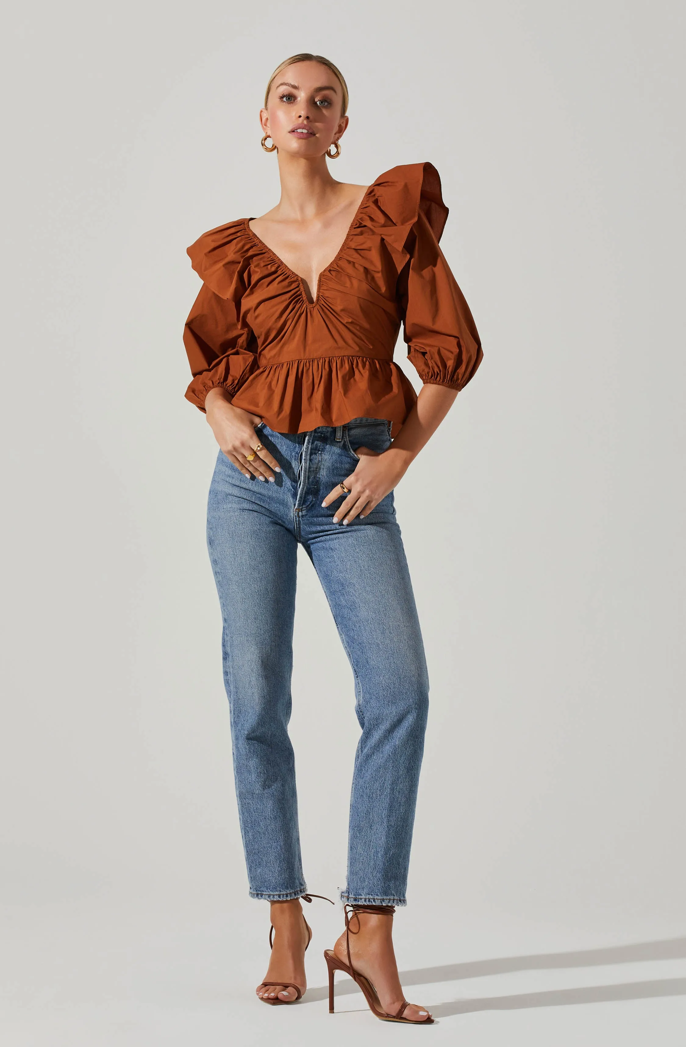 Gemma Ruffle Peplum Top