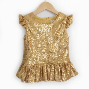 Gold Sequin Peplum Top