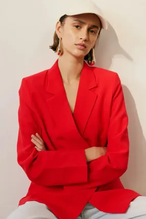 H&M double-breasted jacket, red