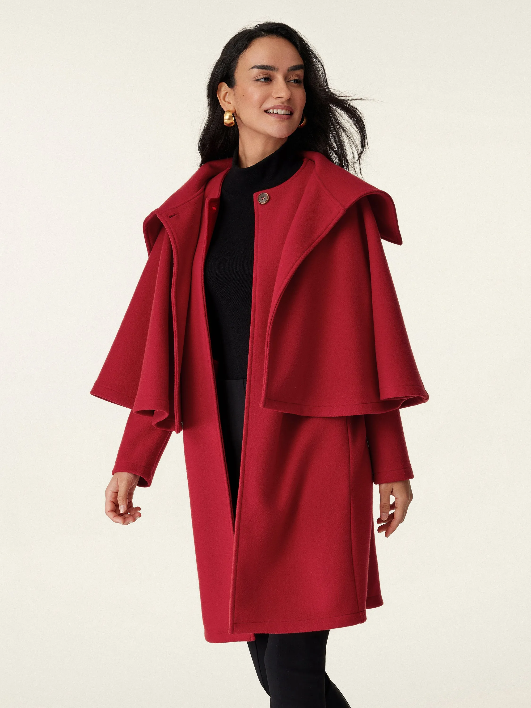 Holiday Vibe Cape Overlay Coat