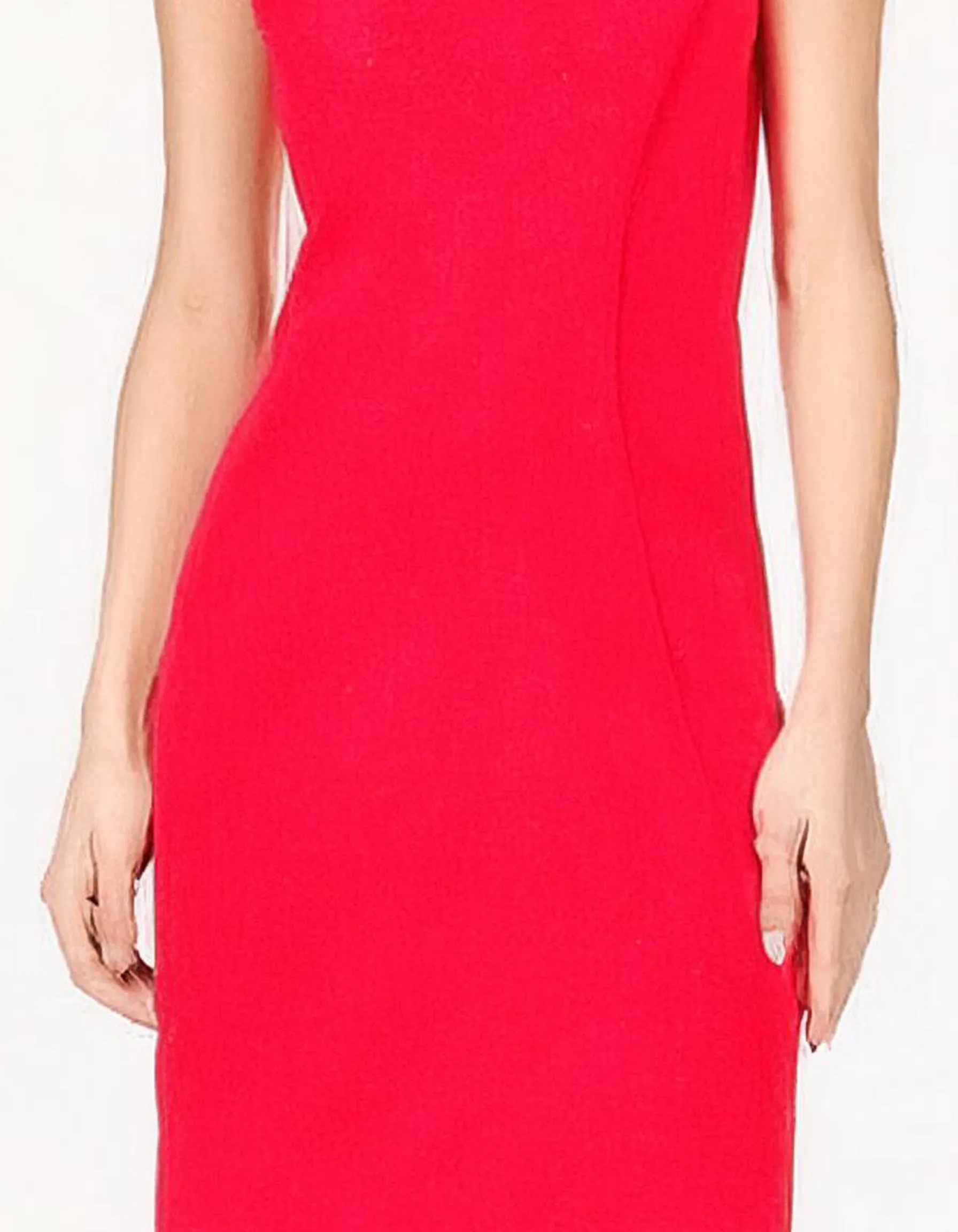 Hot Red Sleeveless Sheath Dress