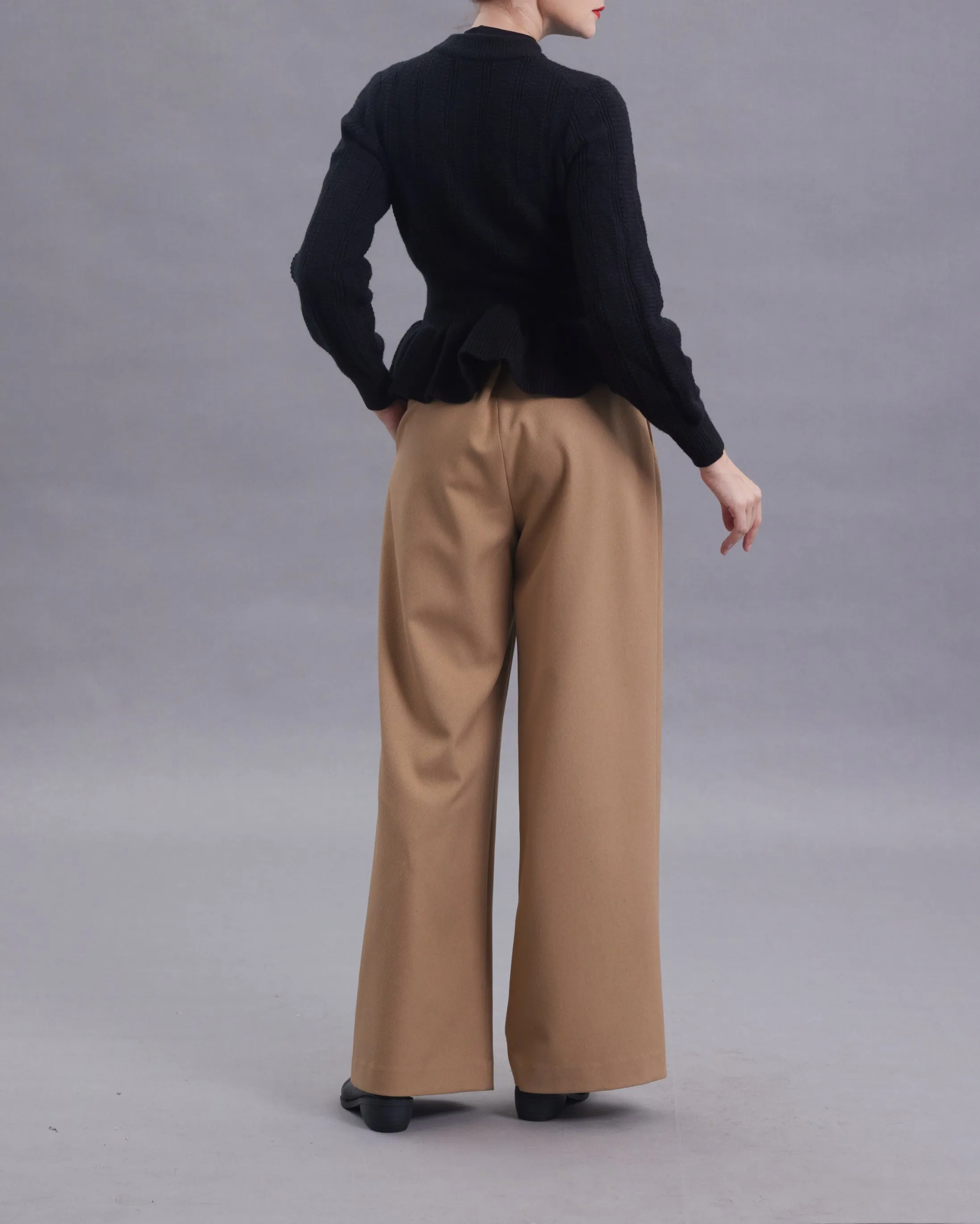 Isa Twill Wide-legged Long Pants