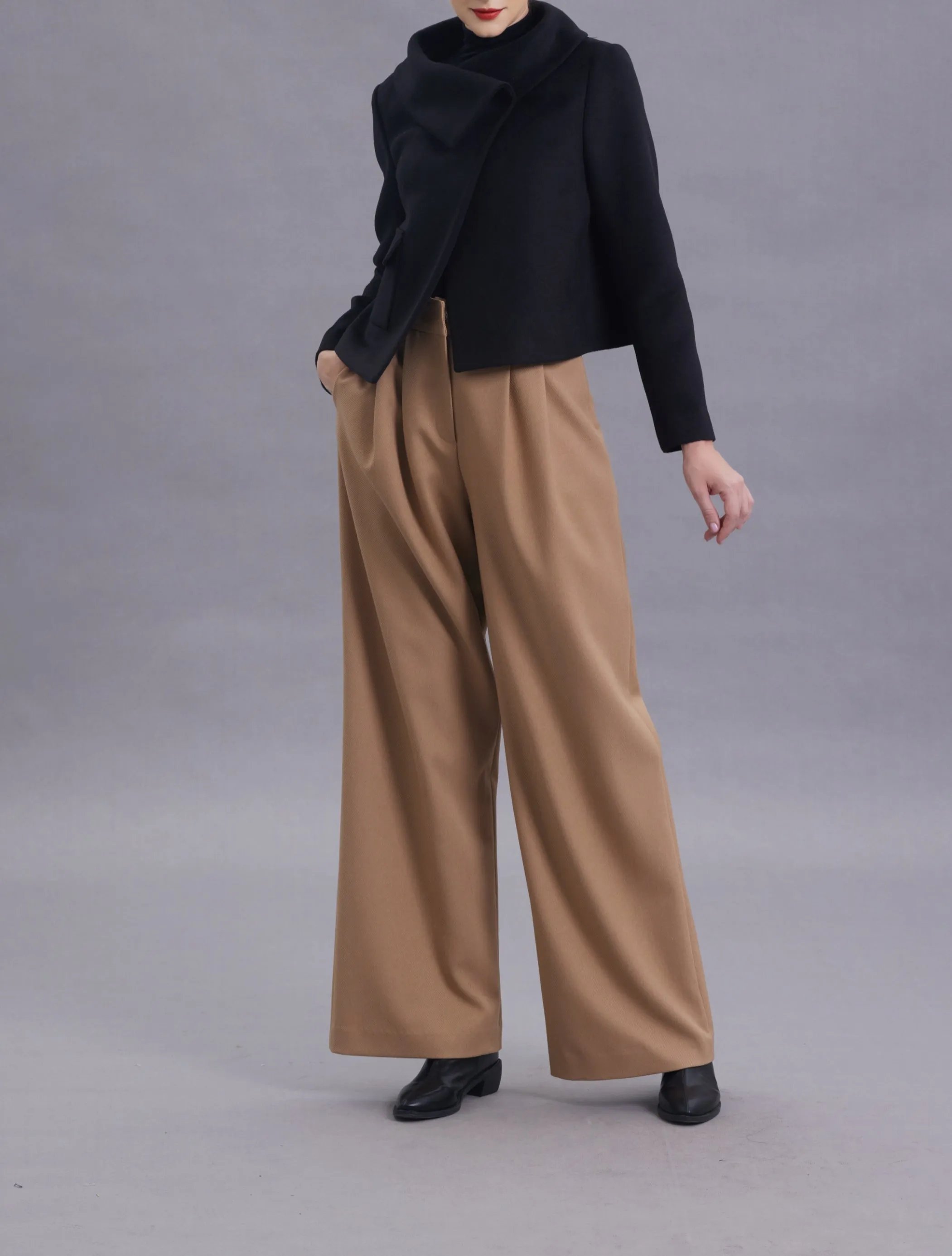 Isa Twill Wide-legged Long Pants