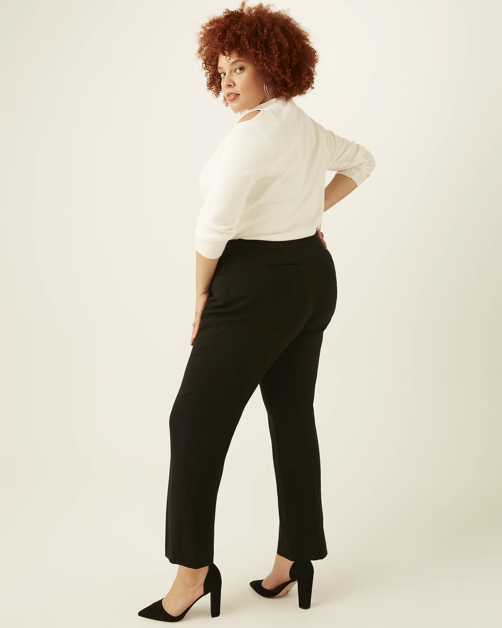 Jesse Stretch Straight-Leg Pants | Black