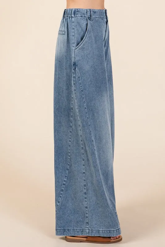 Jodifl Wide Legged Washed Denim Pants