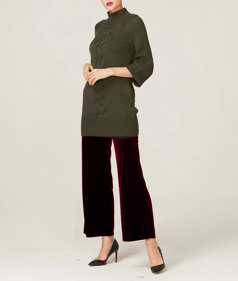 Lidia Wide Legged Stretchy Velvet Pants