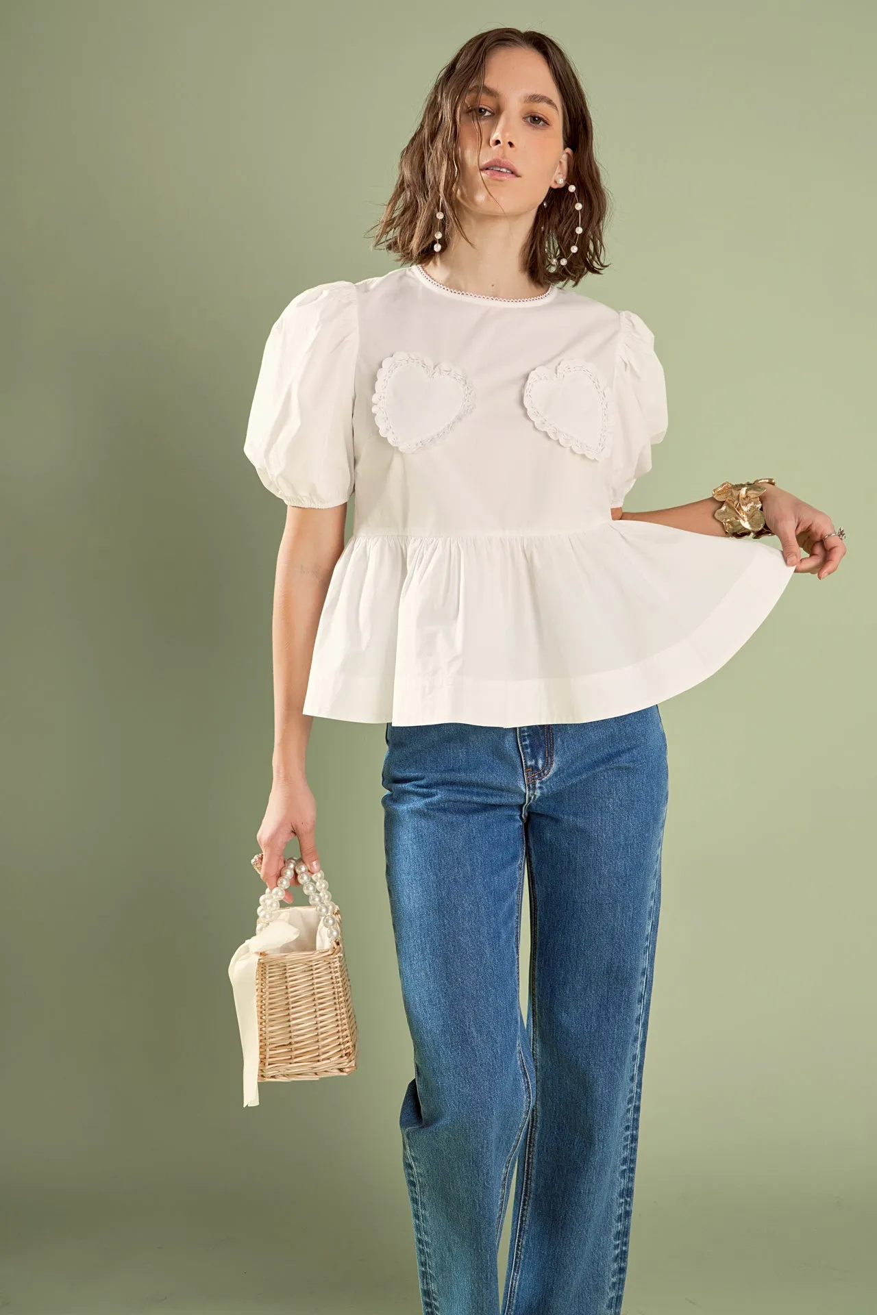 Linda Heart Peplum Top