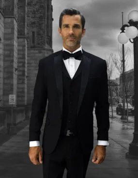 LOOK VI BLACK 3 PC TAILORED FIT TUXEDO