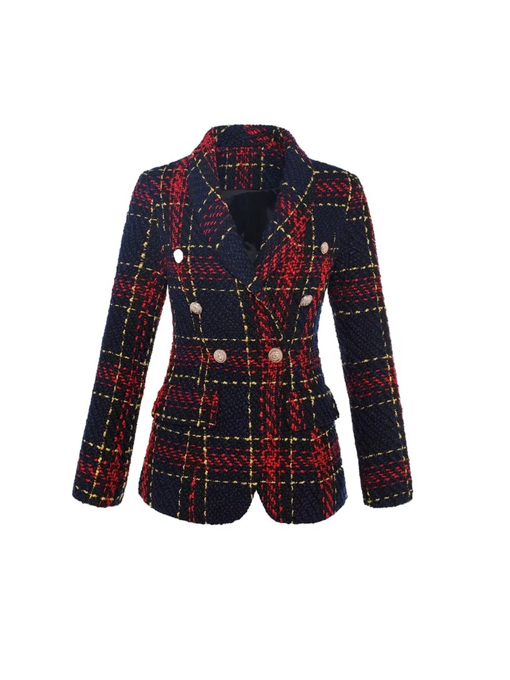 Navy-Red Tweed Blazer