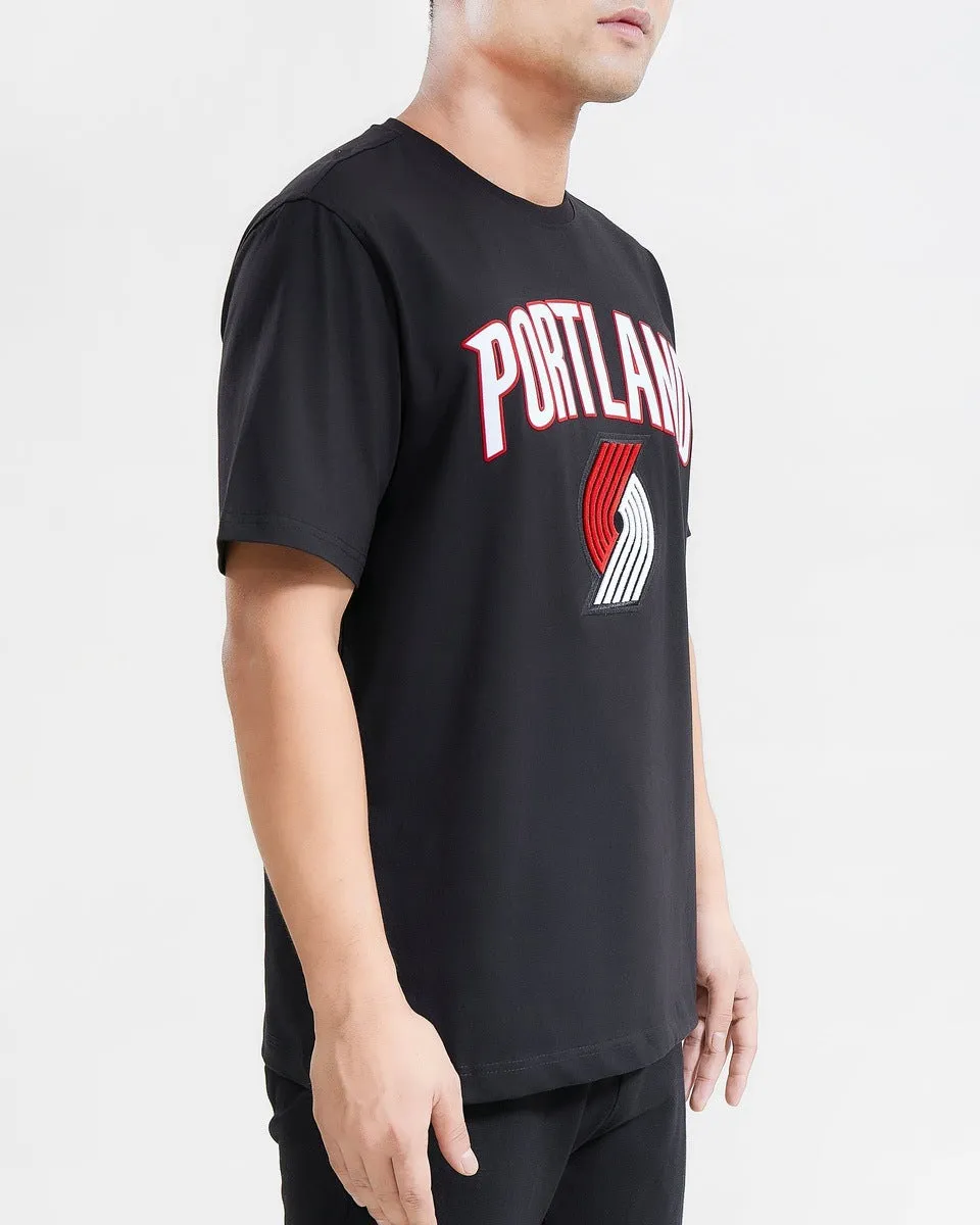 NBA PORTLAND TRAIL BLAZERS CLASSIC BRISTLE MEN'S TEE (BLACK)