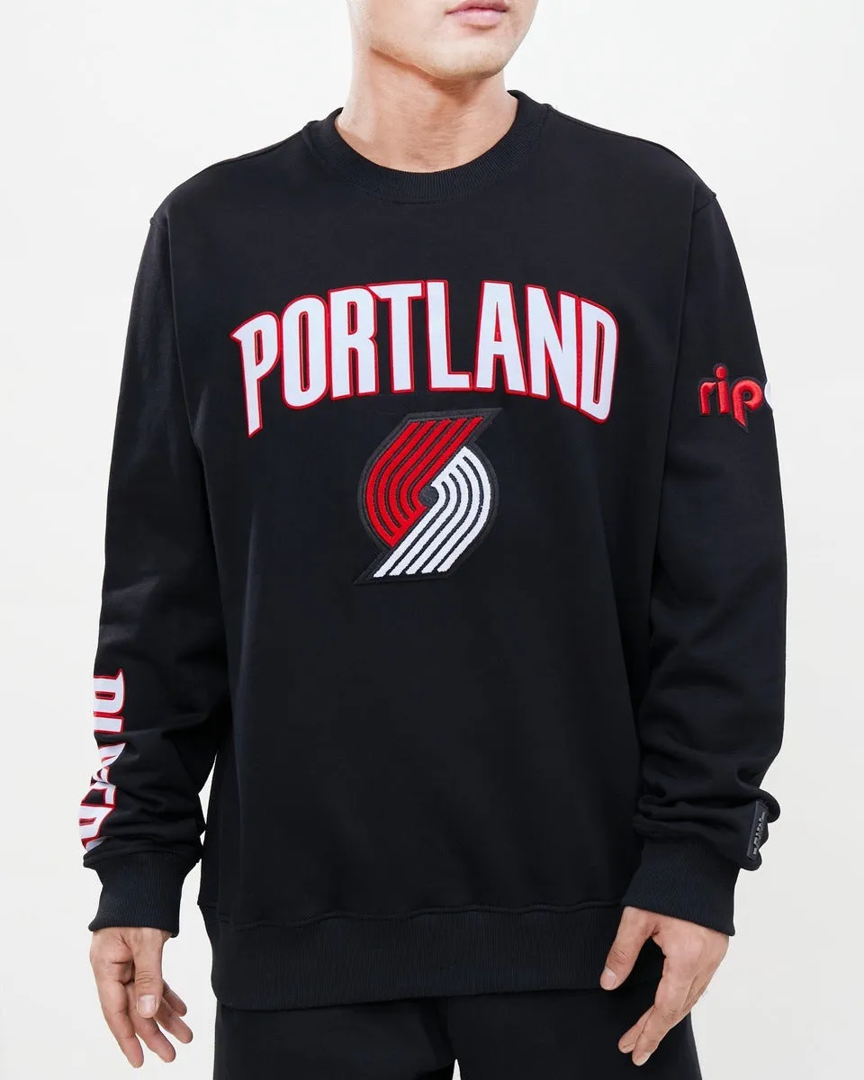 NBA PORTLAND TRAIL BLAZERS CLASSIC MEN'S CREWNECK (BLACK)