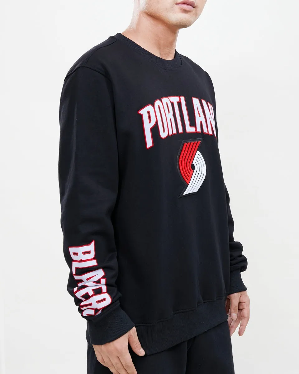 NBA PORTLAND TRAIL BLAZERS CLASSIC MEN'S CREWNECK (BLACK)