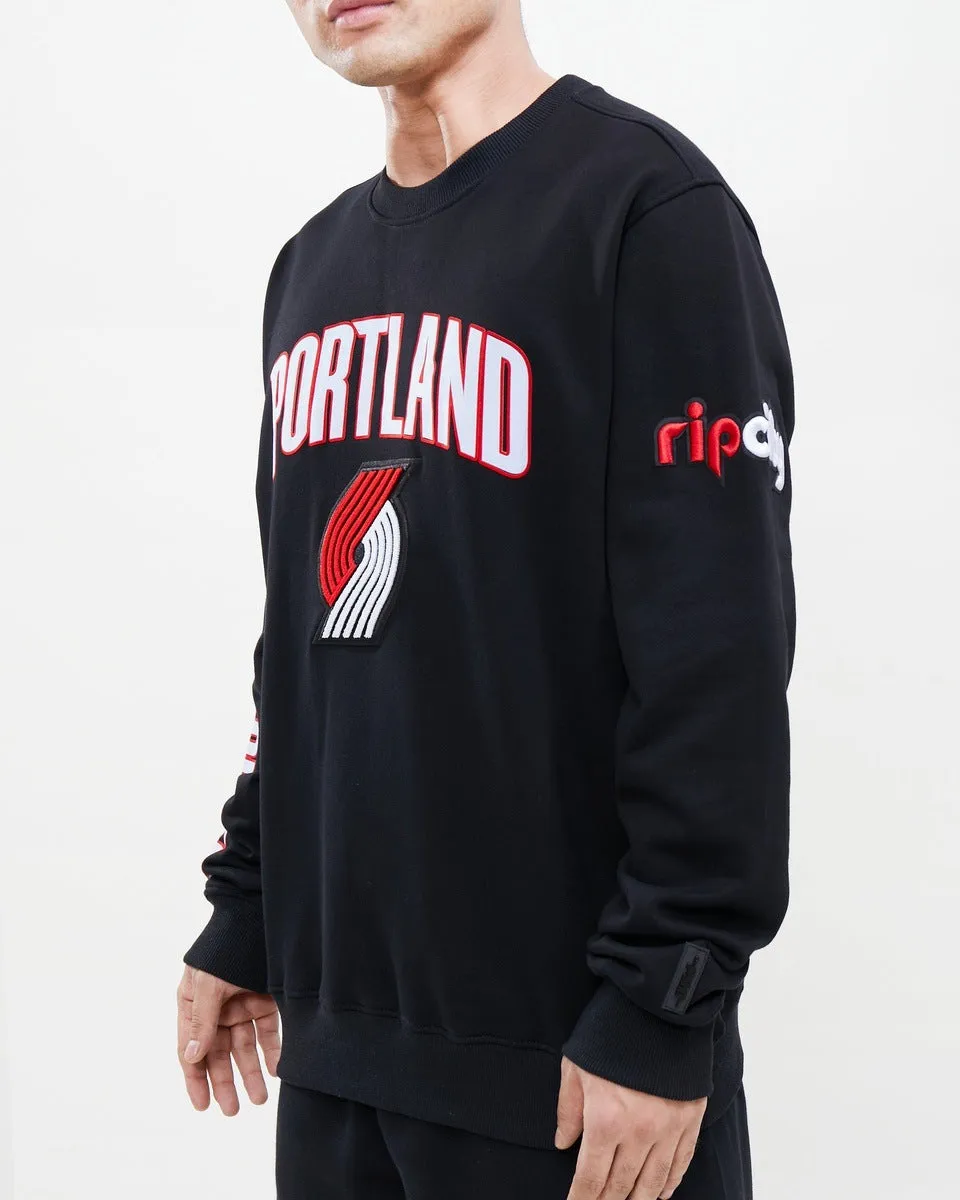 NBA PORTLAND TRAIL BLAZERS CLASSIC MEN'S CREWNECK (BLACK)