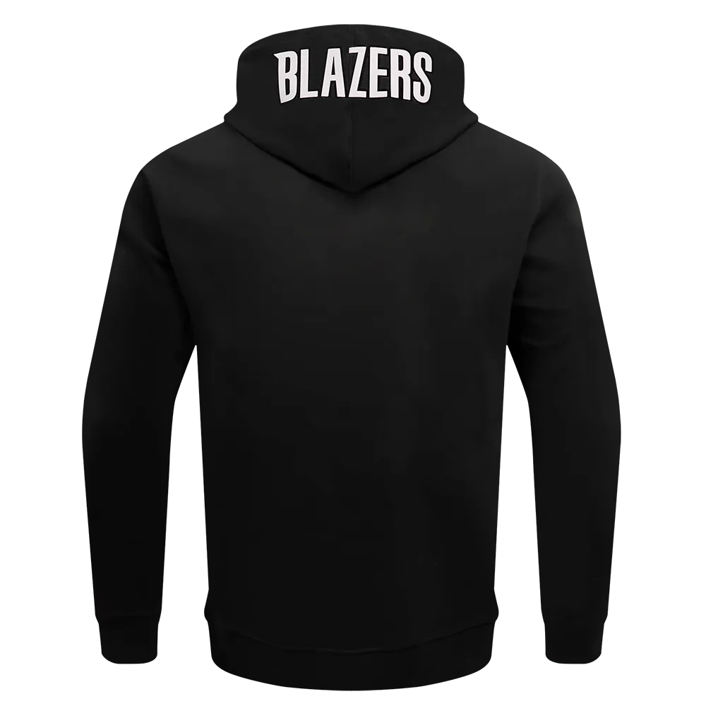 NBA PORTLAND TRAIL BLAZERS MEN'S CHEST PO HOODIE (BLACK)