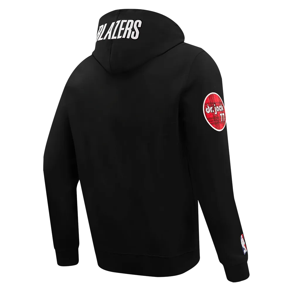 NBA PORTLAND TRAIL BLAZERS MEN'S CHEST PO HOODIE (BLACK)