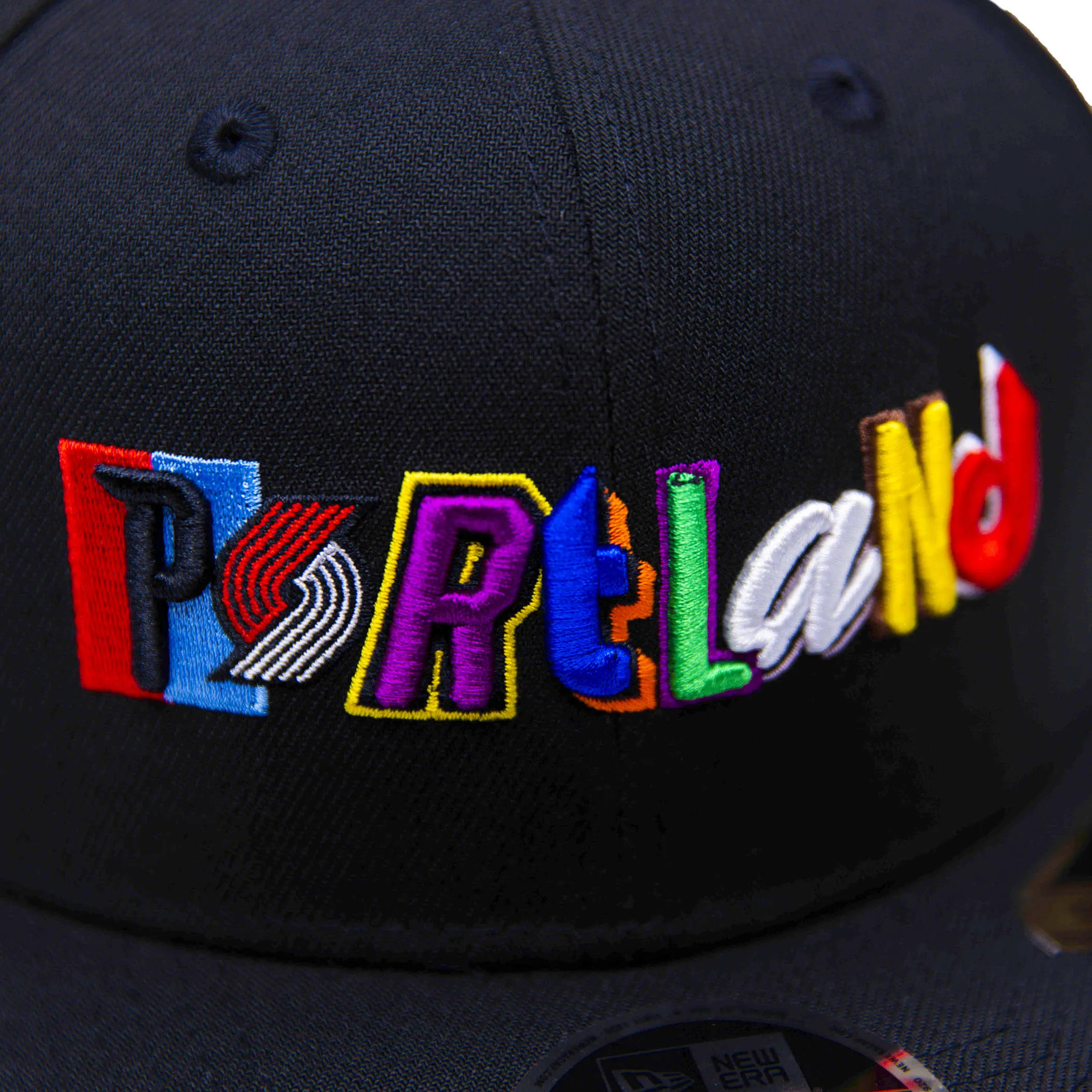 New Era Multi-font Portland Black 9FIFTY Snapback