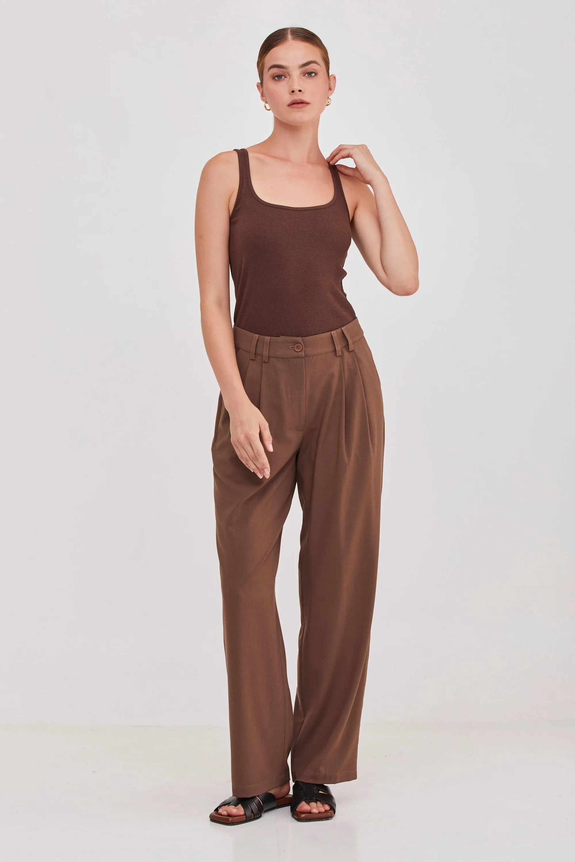 Noah Tailored Pants Brown