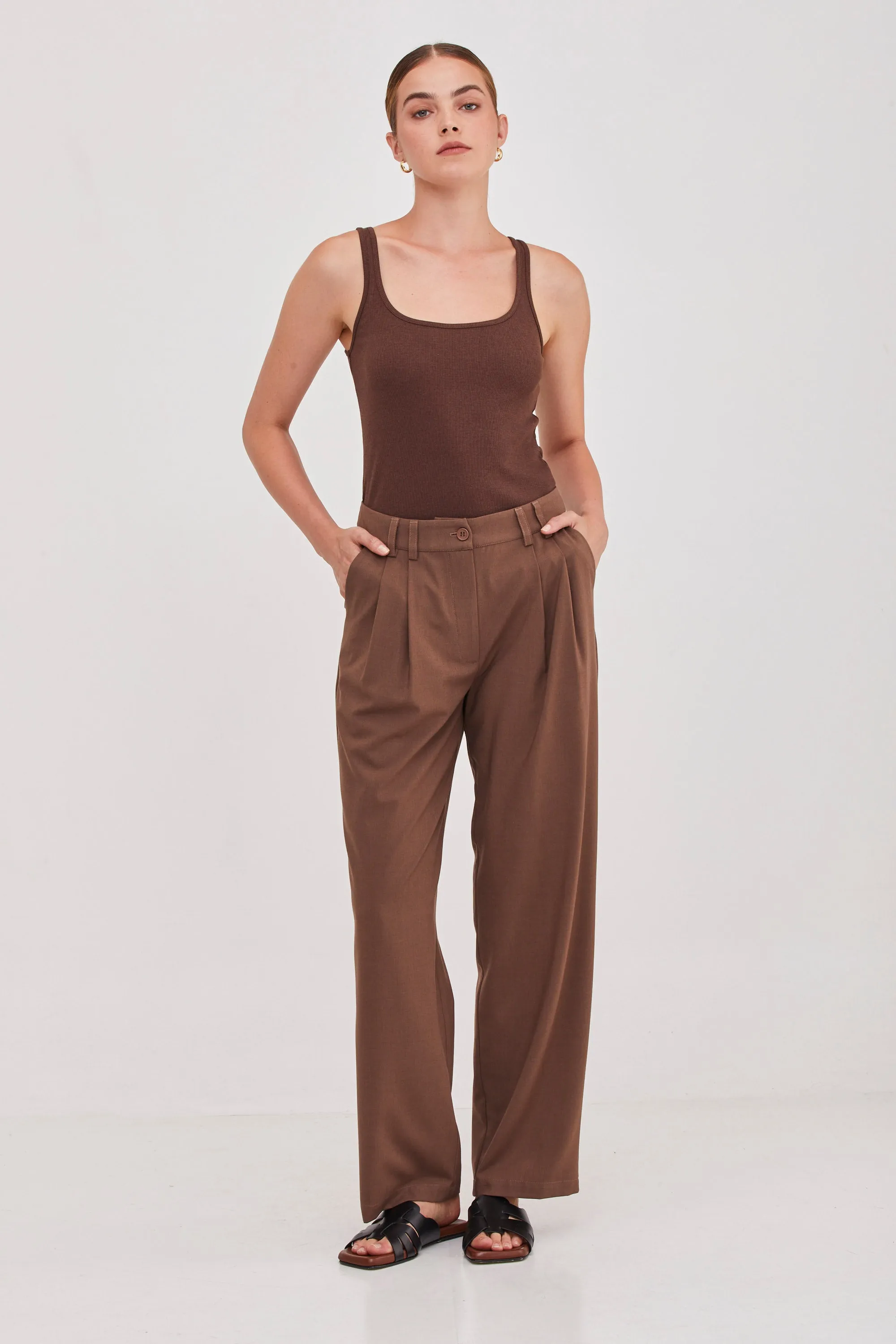 Noah Tailored Pants Brown